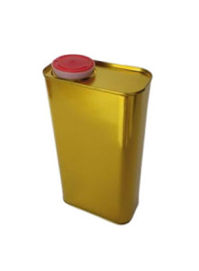 Gold Coated Metal Can Square Shape With Oil Nozzle (1.2L)