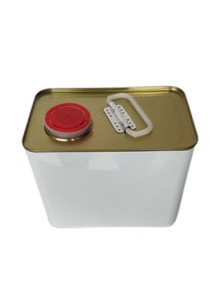 White Coated Metal Can Square Shape With Oil Nozzle (2L)