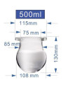3,4 Neck Glass Reactor (round bottom, 500ml, 115mm)