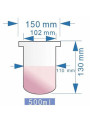 3,4 Neck Glass Reactor (cylindrical round bottom, 500ml, 150mm)