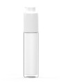 Two-layer pump bottle, white, round, white pump cap, 50ml