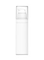 White pump bottle, round shape, white pump cap, clear cover, 50ml