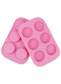 Mold: 6-cavity silicone soap mold, moon cake shape.