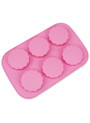Mold: 6-cavity silicone soap mold, moon cake shape.