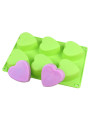 Mold, 6-cavity silicone soap mold, heart shape
