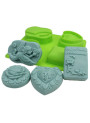 Mold, 4-cavity silicone soap mold, angel, flower, heart shape.