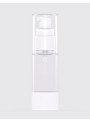 Clear pump bottle, round shape, white pump cap, clear cover, 30ml