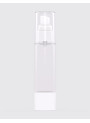 Clear pump bottle, round shape, white pump cap, clear cover, 50ml