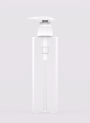 Opaque white plastic bottle, pump cap, white, 200ml, tall
