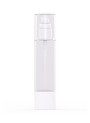 Round clear bottle, white pump cap, clear cover, 100ml