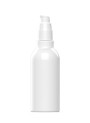 White glass bottle, white pump cap, 120ml