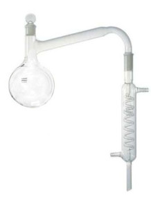 Distillation glass set with round bottom flask (can be set on fire) 250ml