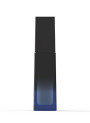 Blue-black glass bottle, square shape, black pump cap, 125ml