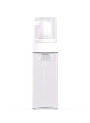 Clear plastic bottle, white pump cap, clear cover, 150ml