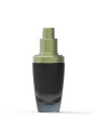 Black glass bottle, gold pump cap, 30ml