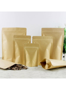 Paper bag with zipper, stand-up bottom, 13x21+4cm
