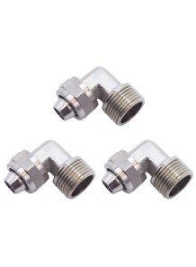 Bend air connector, quick connect, 8mm pipe, 1/4 male thread