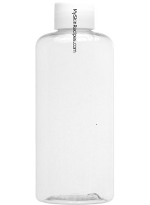 Clear plastic bottle, screw...