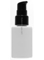 White pump bottle, square shape, black pump cap, opaque cover, 50ml