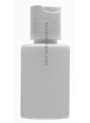 White plastic bottle, square shape, white flip cap, 50ml