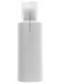 White plastic bottle, tall round shape, clear flip cap, 100ml