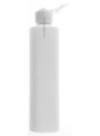 White plastic bottle, tall round, flip cap, white, 200ml