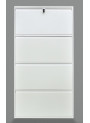 Steel shoe cabinet, wall mounted, 1360x800x152mm, 4 shelves