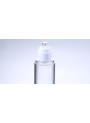 Clear spray bottle, round shape, white pump cap, clear cover, 50ml
