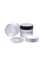 Cream container, opaque white, black cap, 50g