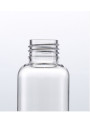 Clear bottle, round shape, black cap, 75ml