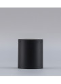 Clear bottle, round shape, black cap, 75ml