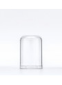 Round tea-colored spray bottle, black cap, clear cover, 150ml