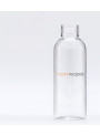 Clear bottle, round shape, white pump cap, 100ml