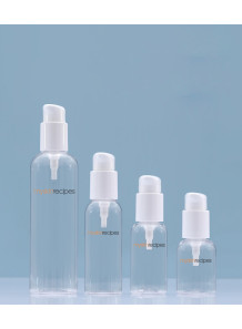 Clear bottle, round shape,...