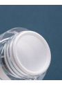 Acrylic cream jar, clear white, white lid, 50g