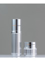 Silver acrylic cream jar, silver lid, 30g